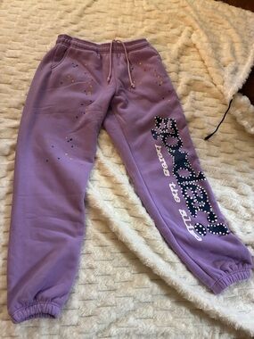 Purple 'Born to Be' Star-Print Jogger Sweatpants